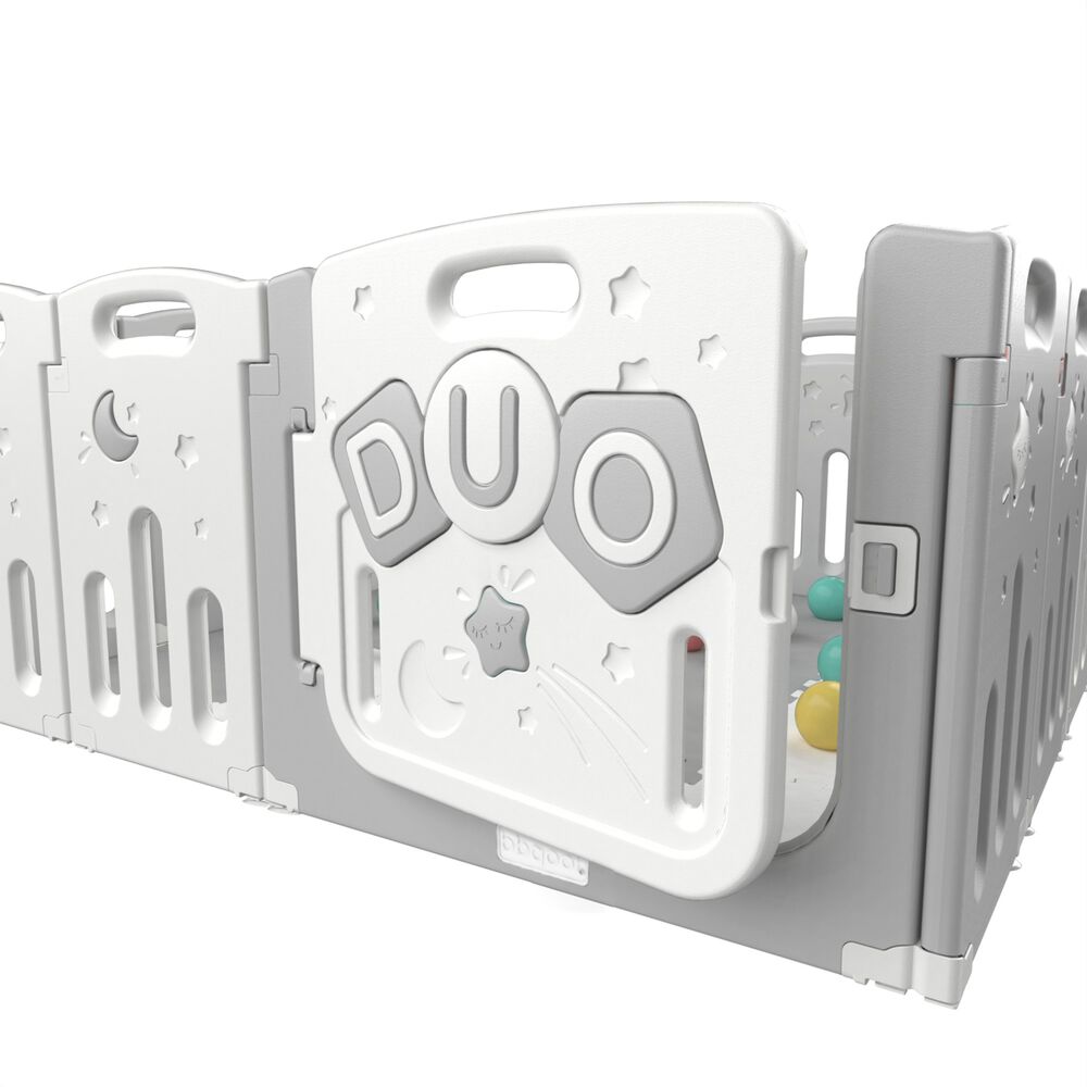 Corral Did&aacute;ctico De Juegos Duo Grey + Alfombra + Pelotas image number 4.0