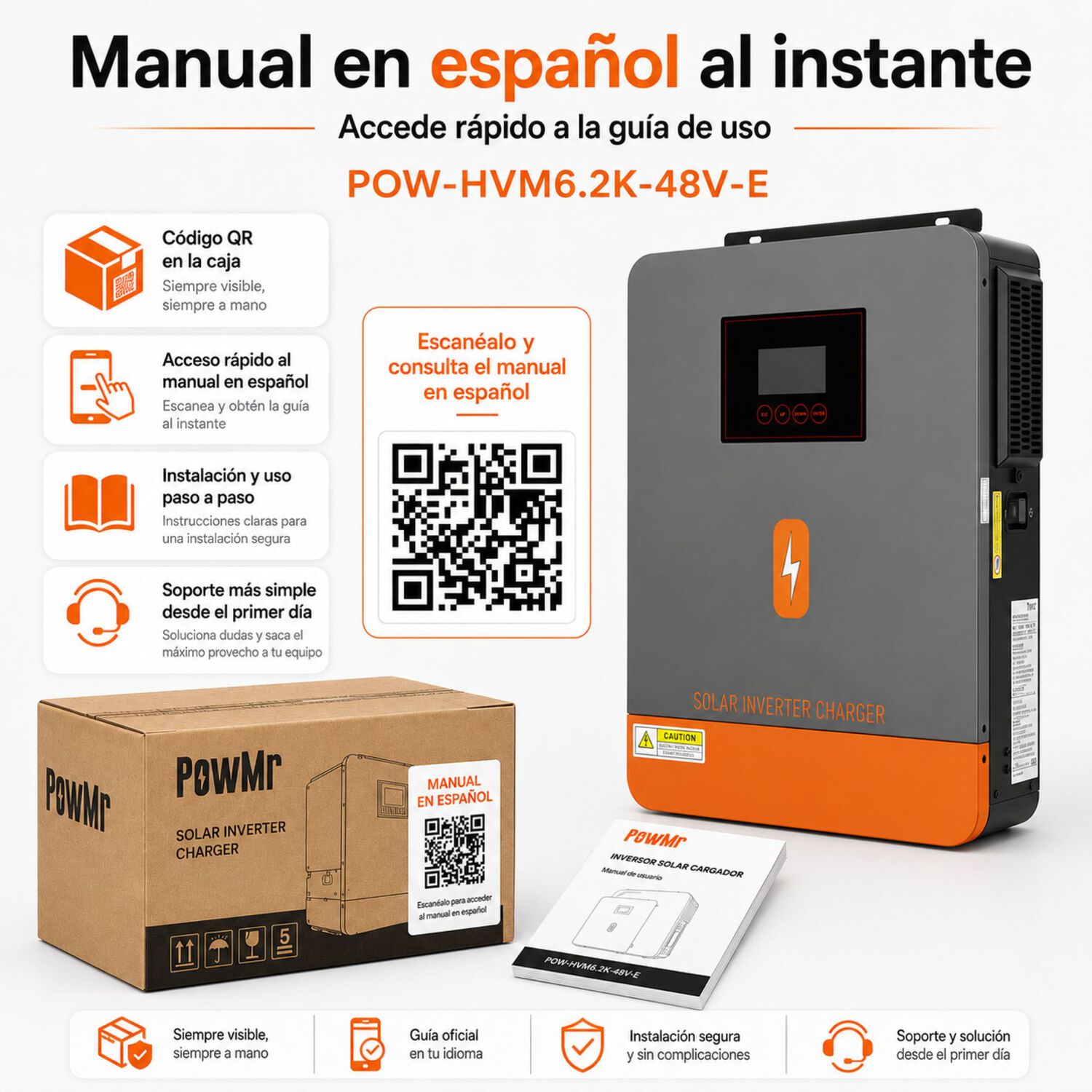 Inversor Solar H&iacute;brido Powmr 6200w 48v Funciona Sin Bater&iacute;as image number 8.0