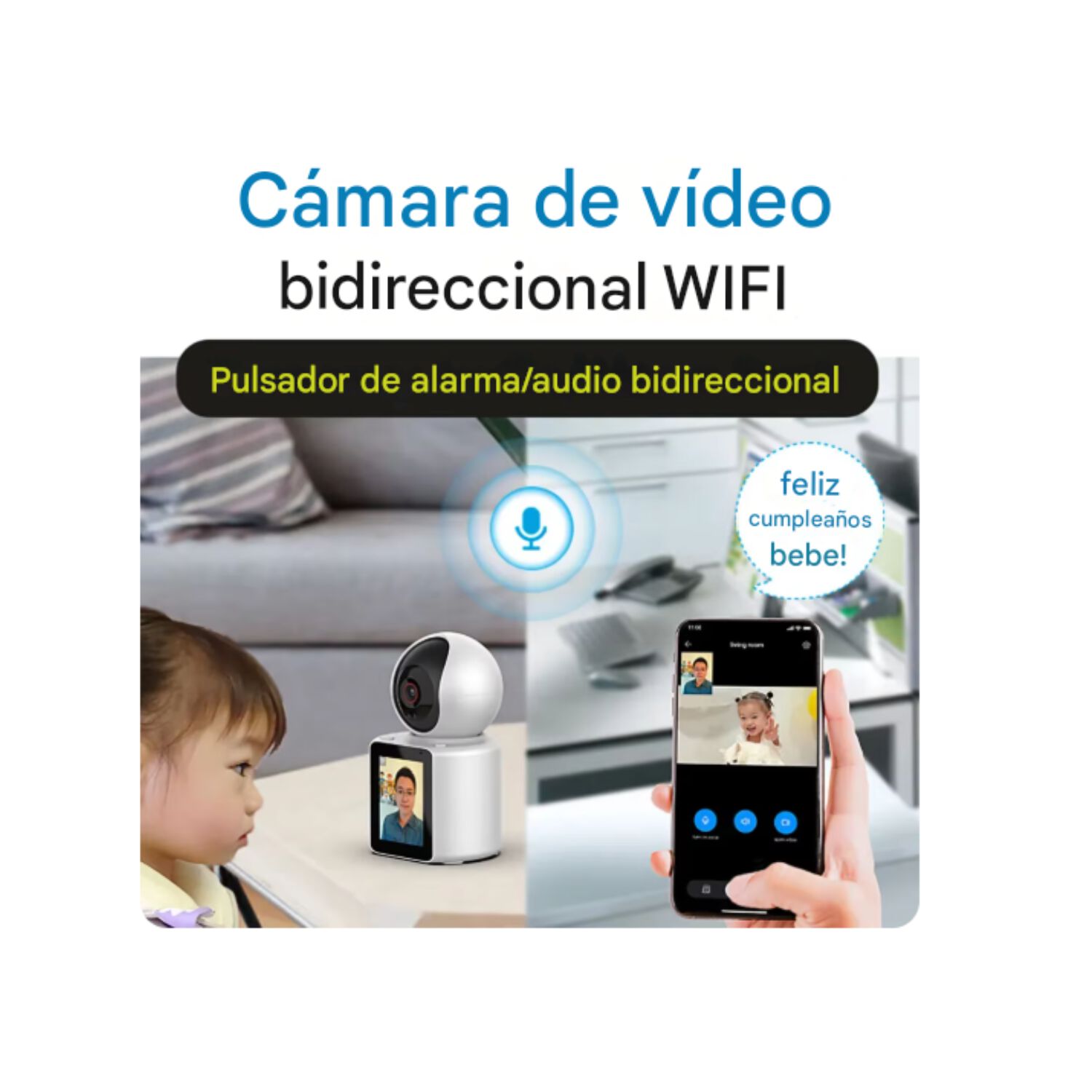 C&aacute;mara Seguridad Wifi Con Movimiento C/ Pantalla Videollamad image number 3.0