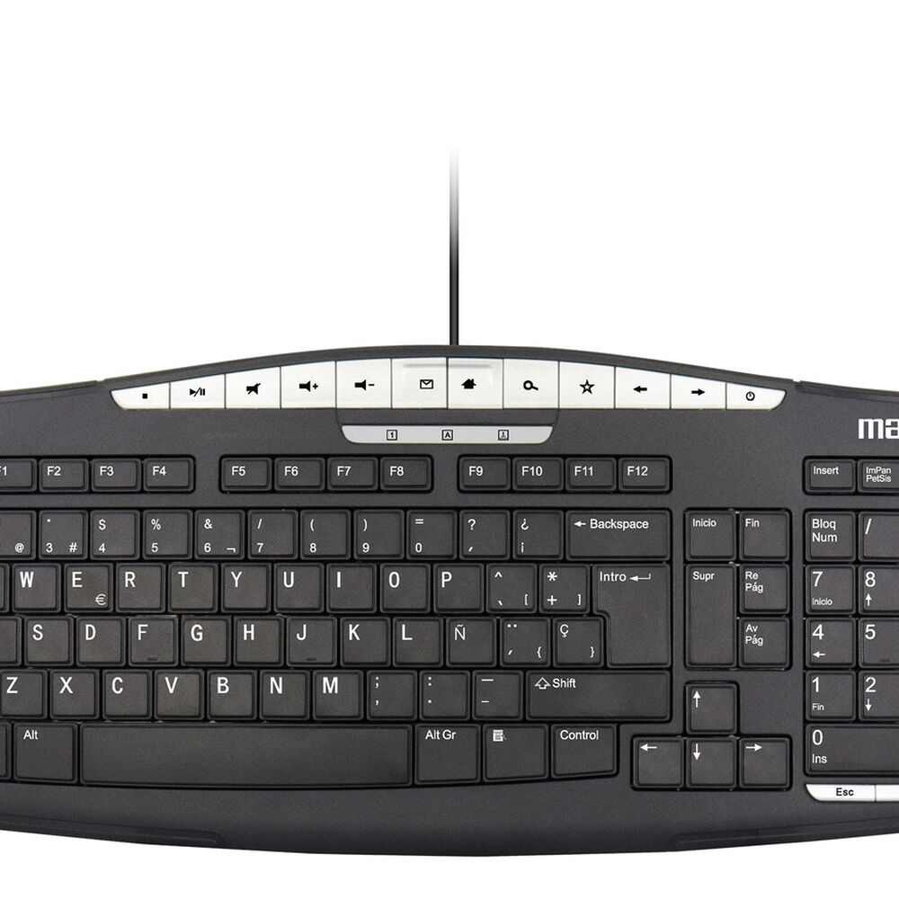 Teclado Multifuncional Maxell Kb-100 Conector Usb Negro image number 1.0