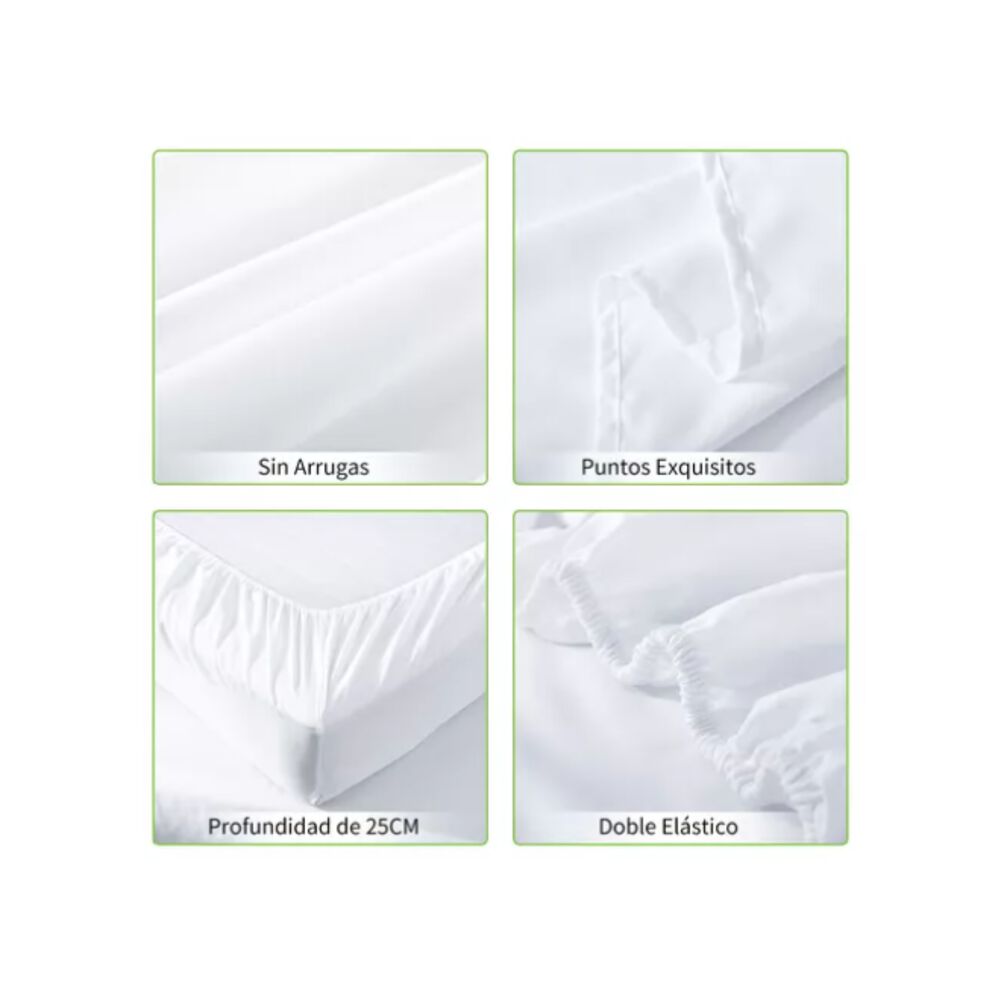 Juego De Sábana 200 Hilos 2 Plazas 4 Piezas Variedad Colores image number 7.0