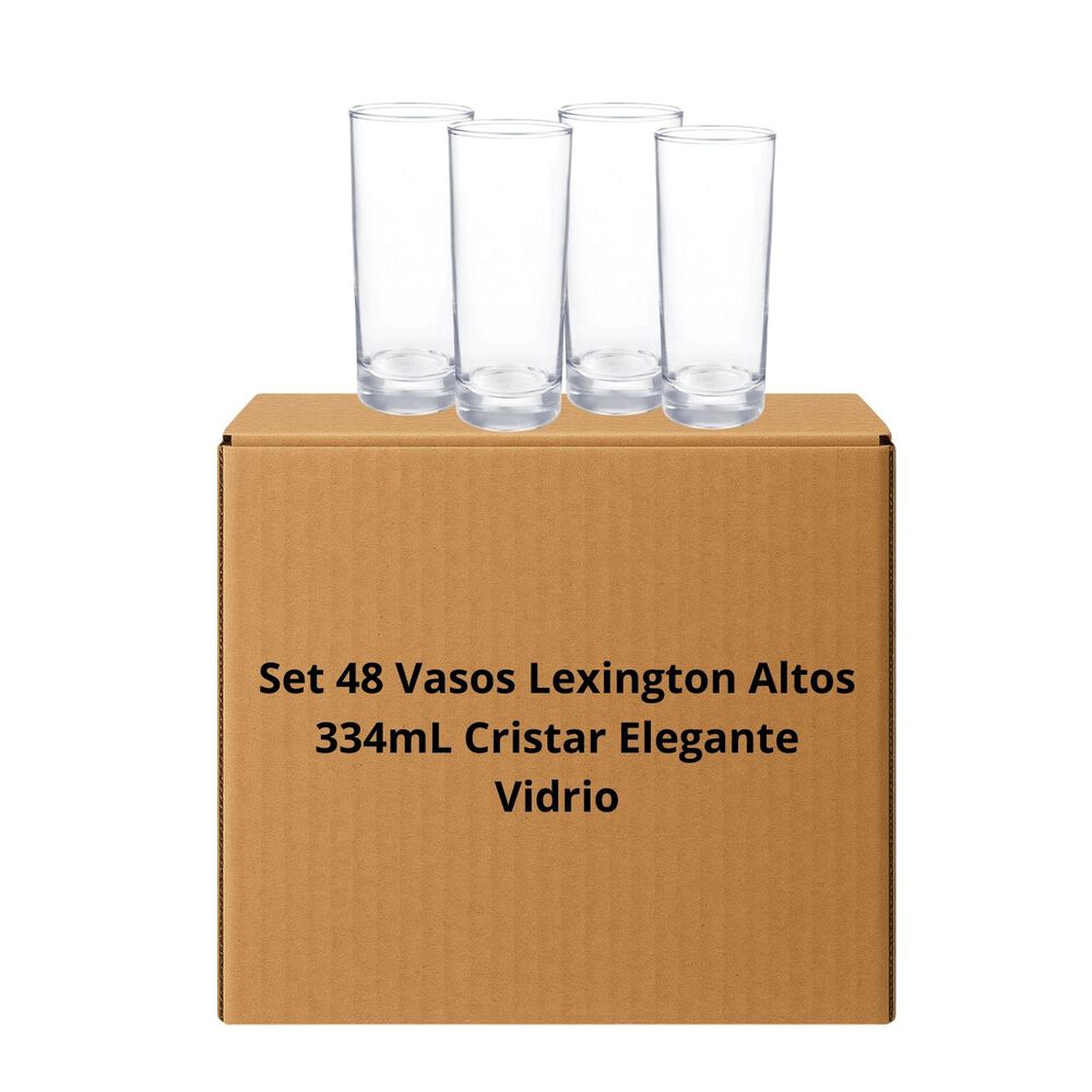 Set 48 Vasos Lexington Altos 334ml Cristar Elegante Vidrio image number 0.0
