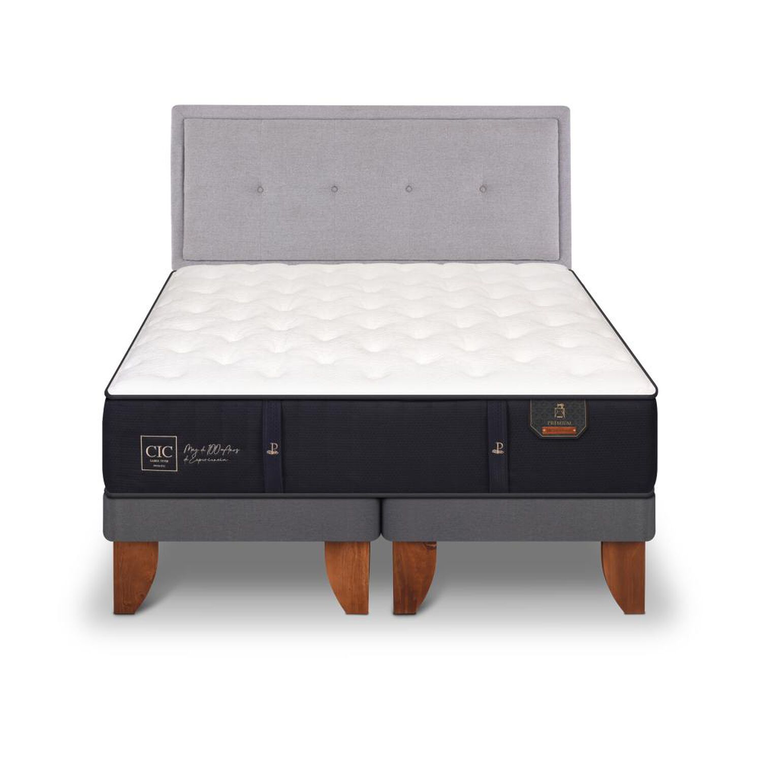 Cama Europea Cic Premium / 2 Plazas / Base Dividida + Respaldo image number 0.0