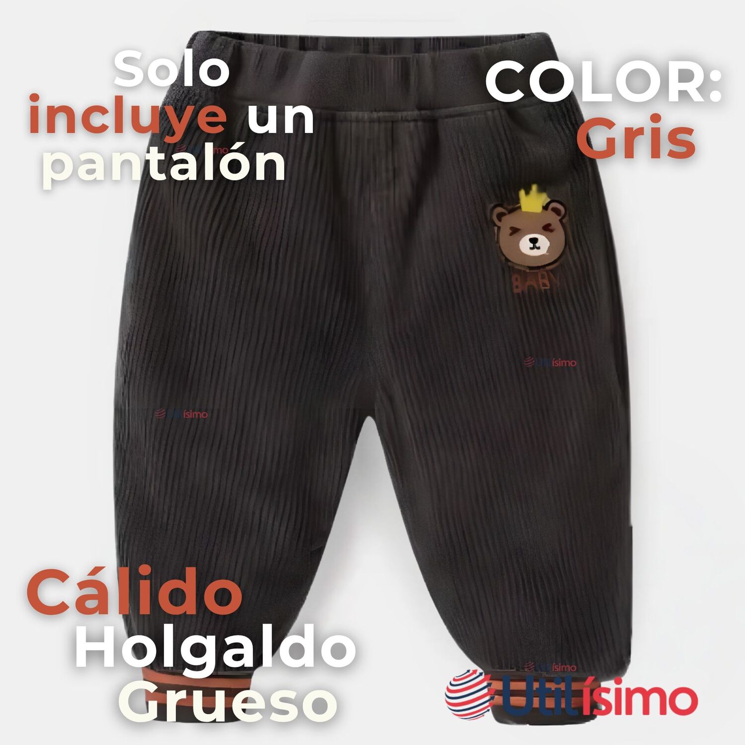 Buzo Cotel&eacute; Beb&eacute; Ni&ntilde;o Forrado En Polar Pantal&oacute;n Gris image number 1.0