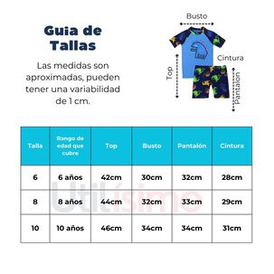 Traje De Ba&ntilde;o 3 Piezas Manga Corta Jump Kids Verde Dinosaurios