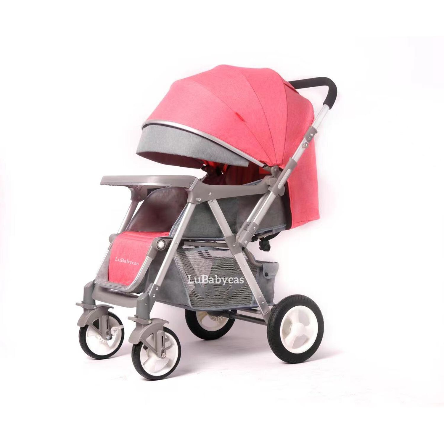Coche De Paseo Reversible Rubik Rosado Lubabycas image number 0.0