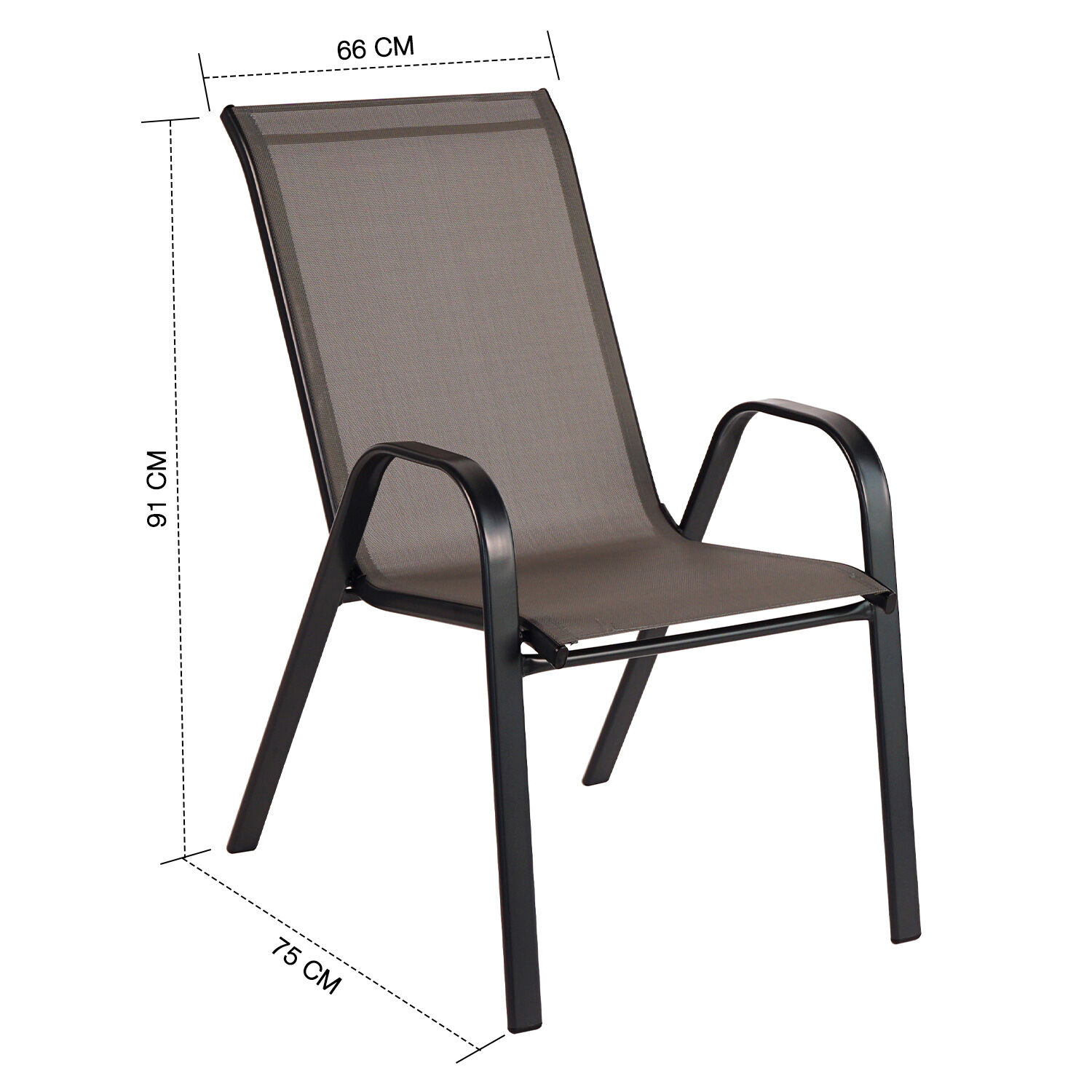 Silla De Terraza Textileno Y Acero Caf&eacute; image number 2.0