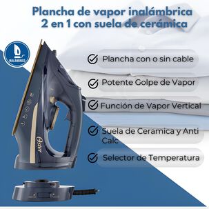 Plancha De Vapor Inal&aacute;mbrica Oster 2 En 1 Con Suela De Cer&aacute;mica Gcstcc5000