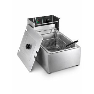 Freidora El&eacute;ctrica De Acero Con Tapa - 1 Canasto 6 Litros