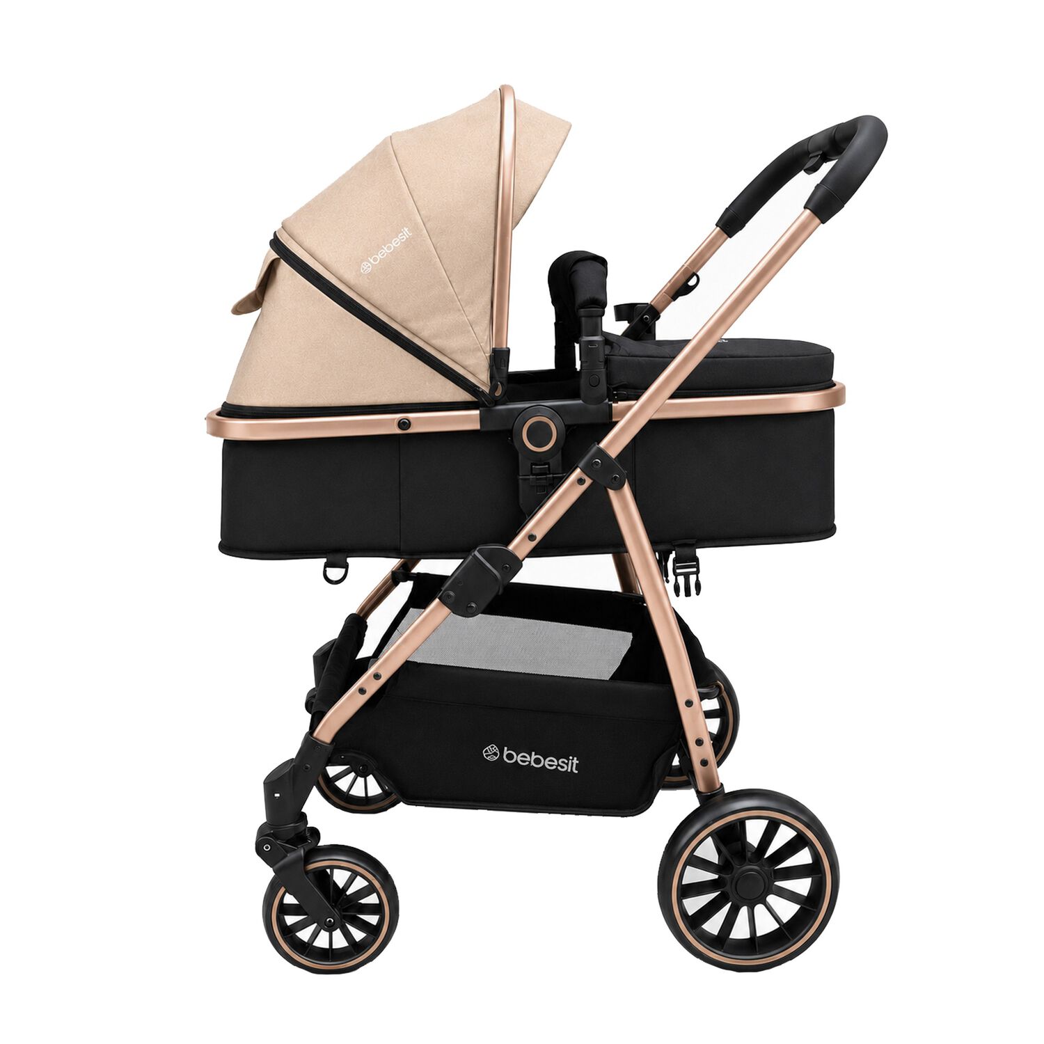 Coche Cuna Travel System Aureo Isofix Gold Beige Bebesit image number 2.0