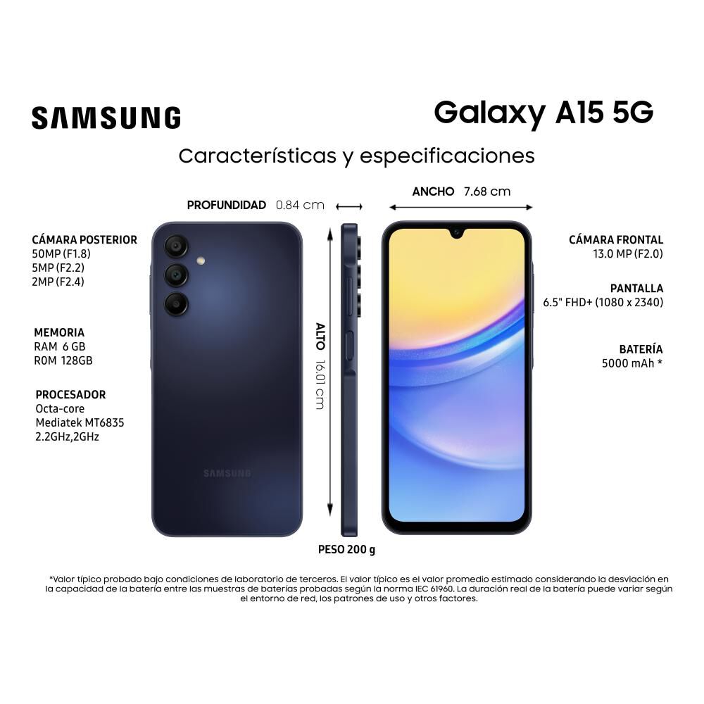 Smartphone Samsung Galaxy A15 / 5G / 128 GB / Liberado image number 8.0