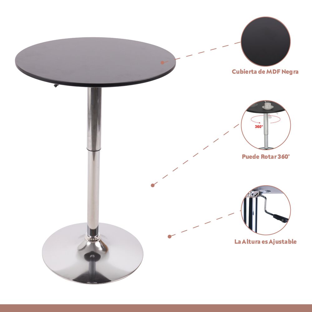 Mesa De Centro Alta Ajustable - Negra image number 12.0