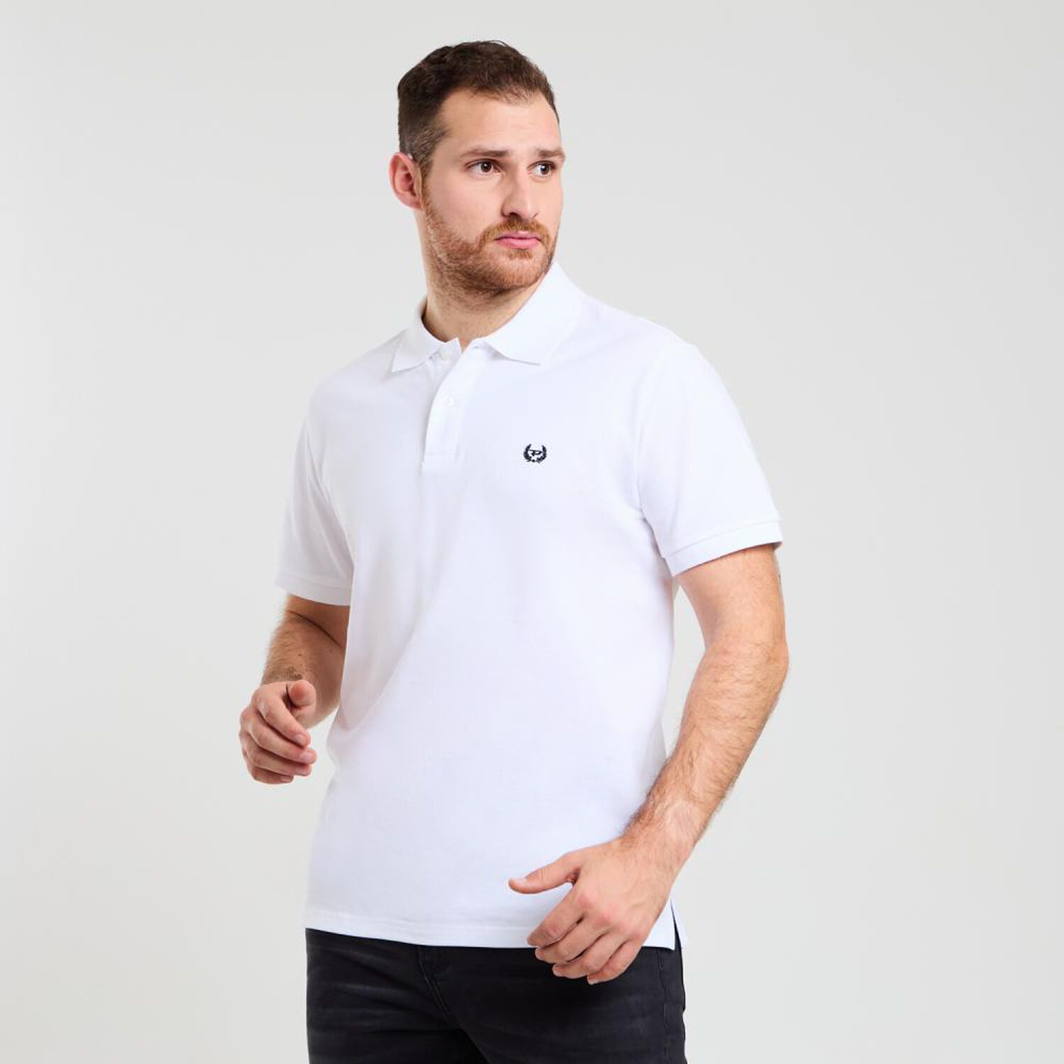 Polera Lisa Regular Manga Corta Cuello Piqu&eacute; Hombre Peroe image number 2.0