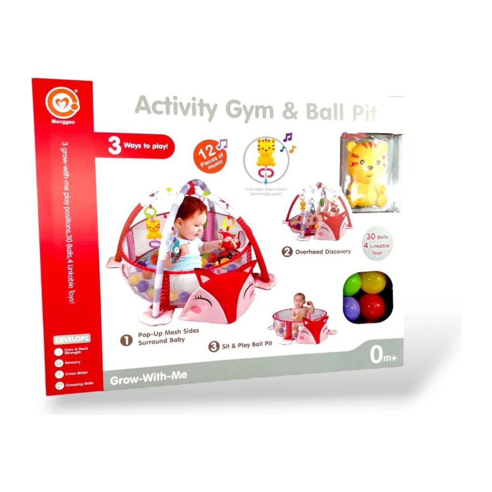 Corral Gimnasio De Bebes Con Sonajeros Con Sonidos Rojo image number 3.0