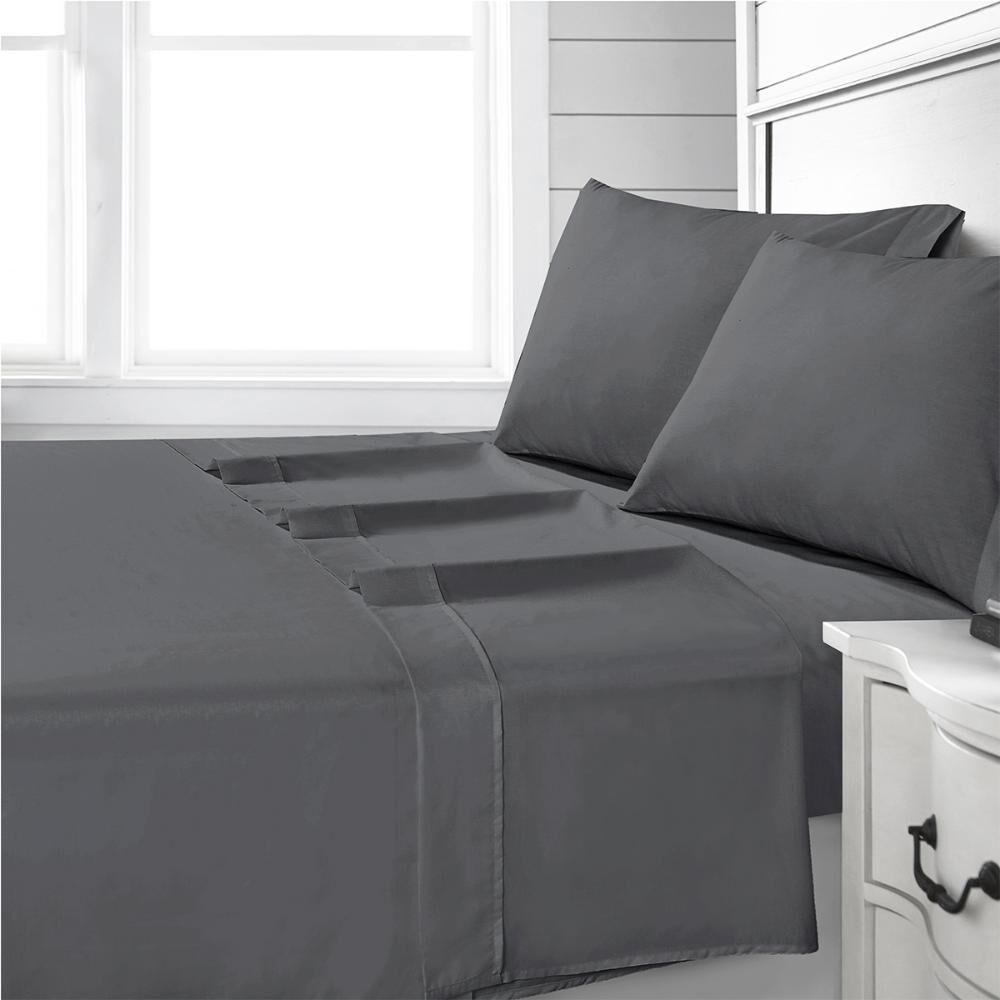 Sabanas Andes 180 Hilos Lisa Gris 2 Plazas image number 0.0