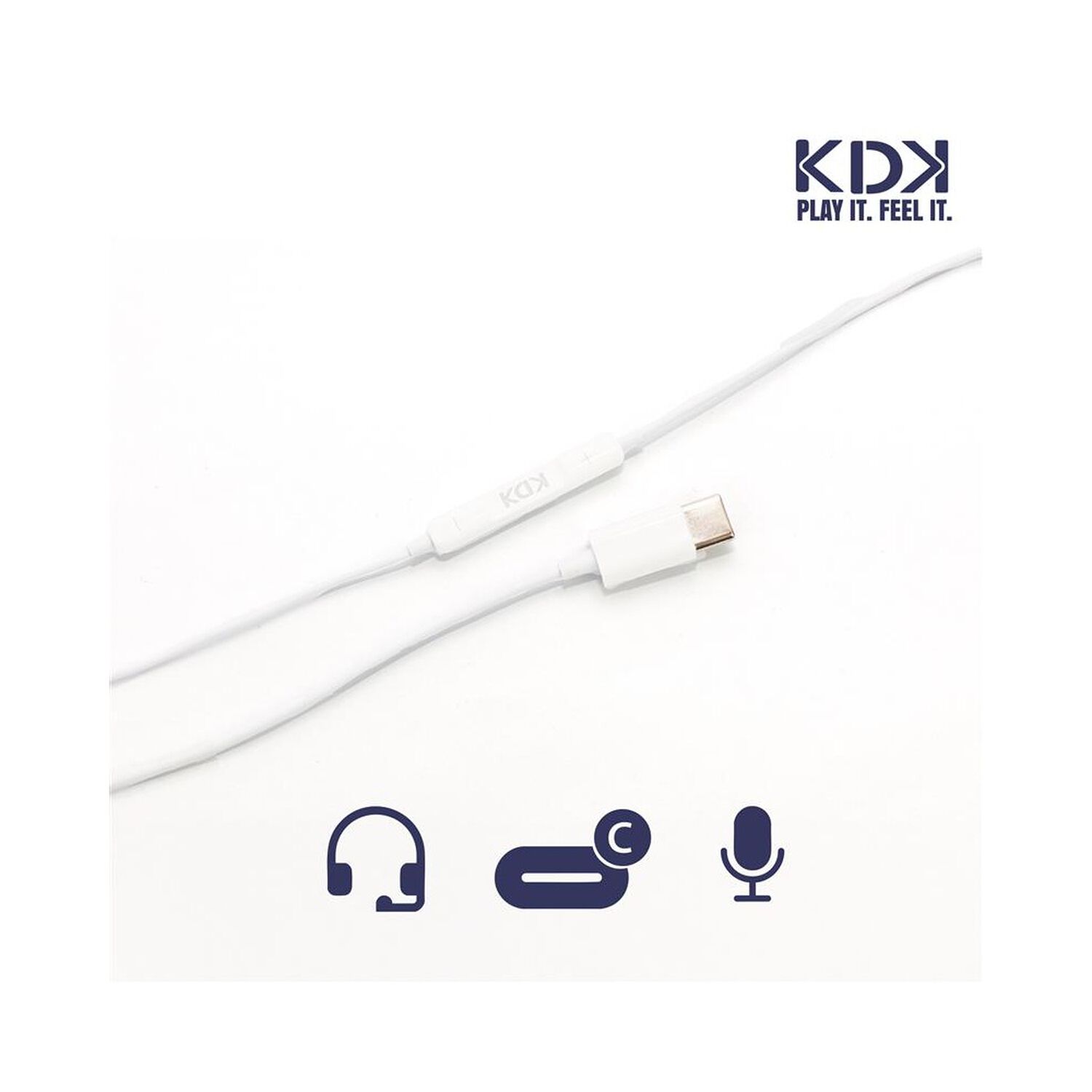 Audifonos Con Cable Kdk Line Tipo C image number 2.0