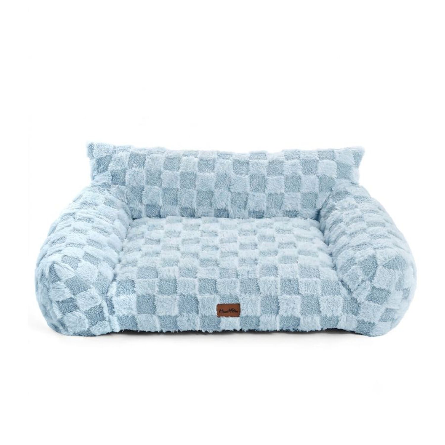 Cama Sof&aacute; Para Perros Y Gatos Dise&ntilde;o Cuadros Azul Lavable Talla M image number 0.0