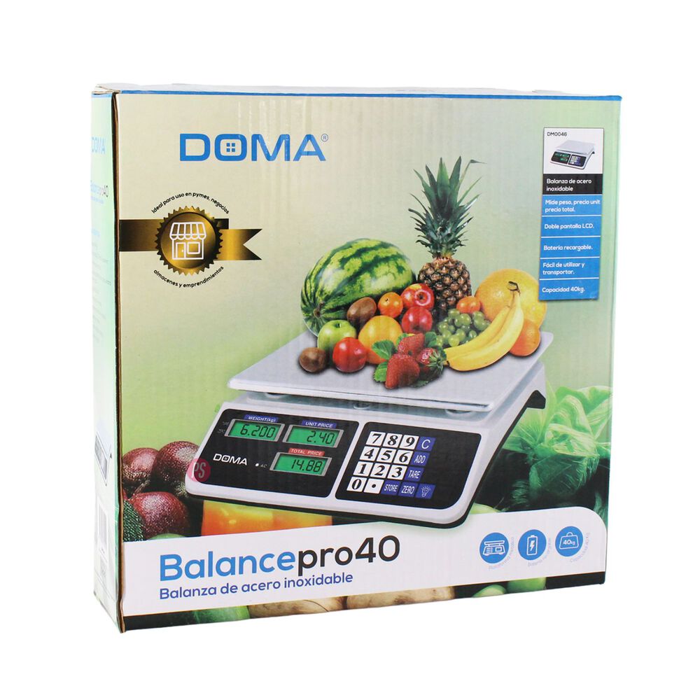 Balanza Digital 40 Kg Almacenes Recargable Inoxidable - Ps image number 3.0