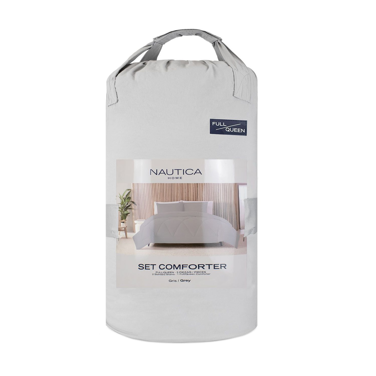 Cubrecama Queen Mcrofibra + Fundas Nautica Home Gris image number 3.0