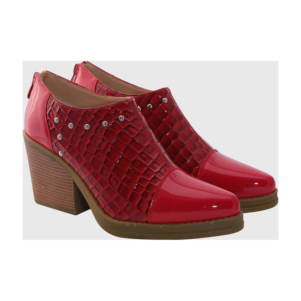 Botin Puntiagudo Tachas Rojo image number 1.0