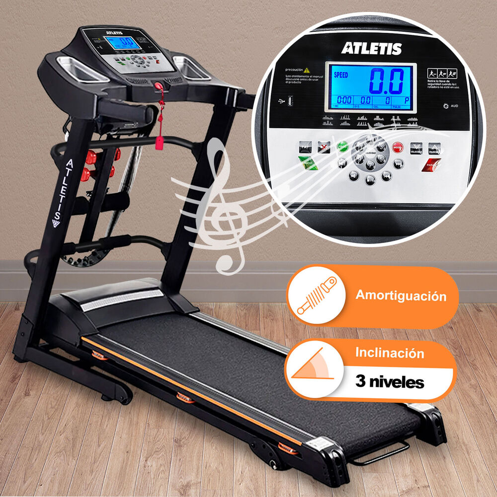 Trotadora El&eacute;ctrica A100 Plus Con Mp3 Y Usb Negro image number 4.0