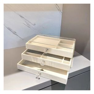 Joyero Organizador Acr&iacute;lico 3 Niveles Caja De Joyas Terciopelo