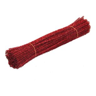 Limpiapipa Metalizado Rojo 100 Undiades 6mm X 30cm
