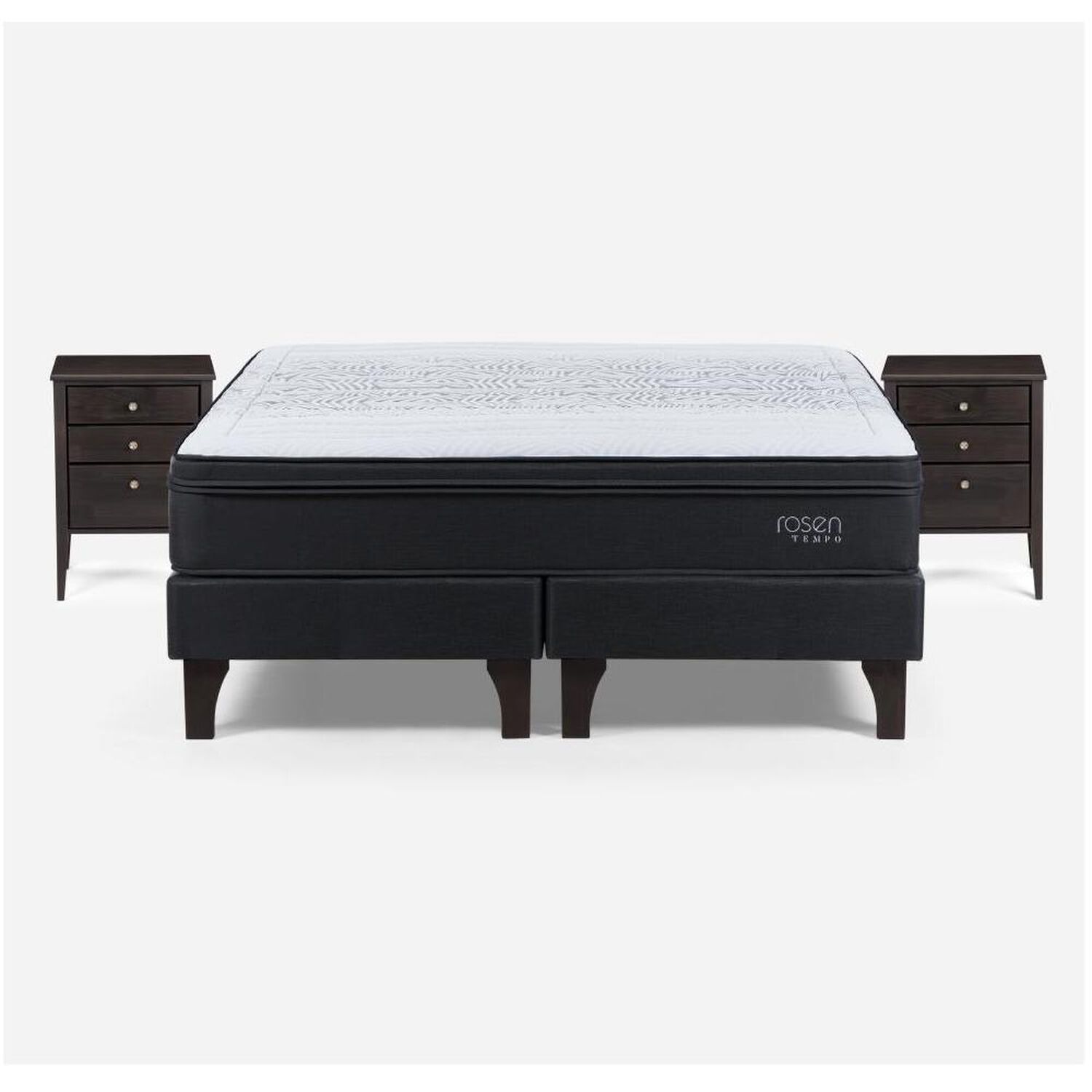 Cama Europea Rosen Tempo / King / Base Dividida + Velador Issey Grafito image number 0.0