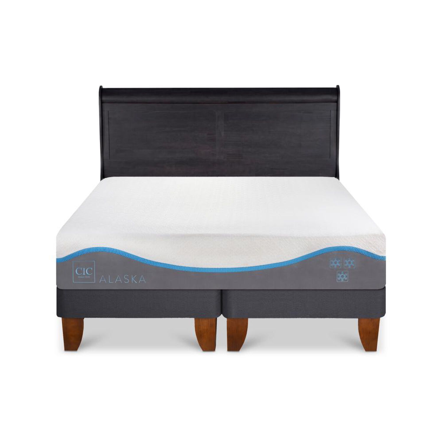 Cama Europea Cic Alaska / 2 Plazas / Base Dividida + Respaldo image number 0.0