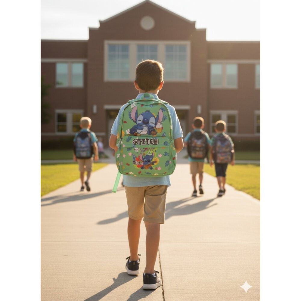 Mochila Infantil Stitch Escolar Estampado Original Disney image number 8.0