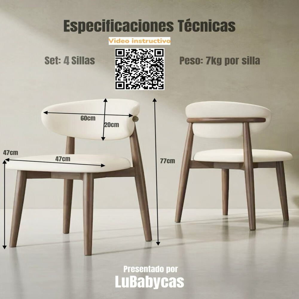 Pack 4 Sillas De Comedor Madera Caf&eacute; Ankara image number 14.0