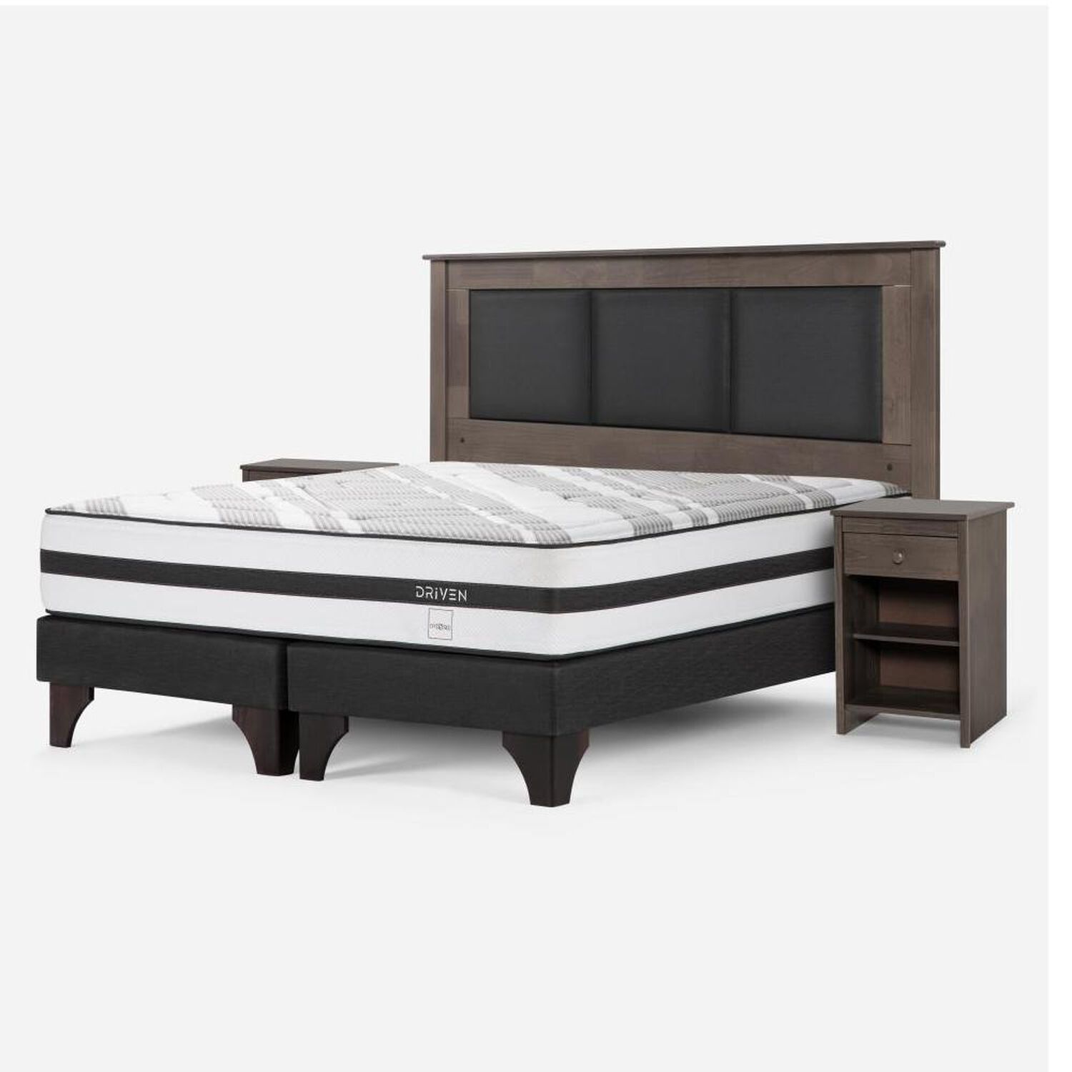 Cama Europea Rosen Driven / 2 Plazas / Base Dividida + Set De Maderas image number 1.0