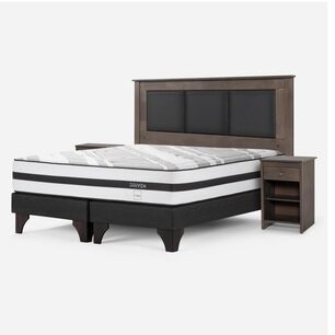 Cama Europea Rosen Driven / 2 Plazas / Base Dividida + Set De Maderas