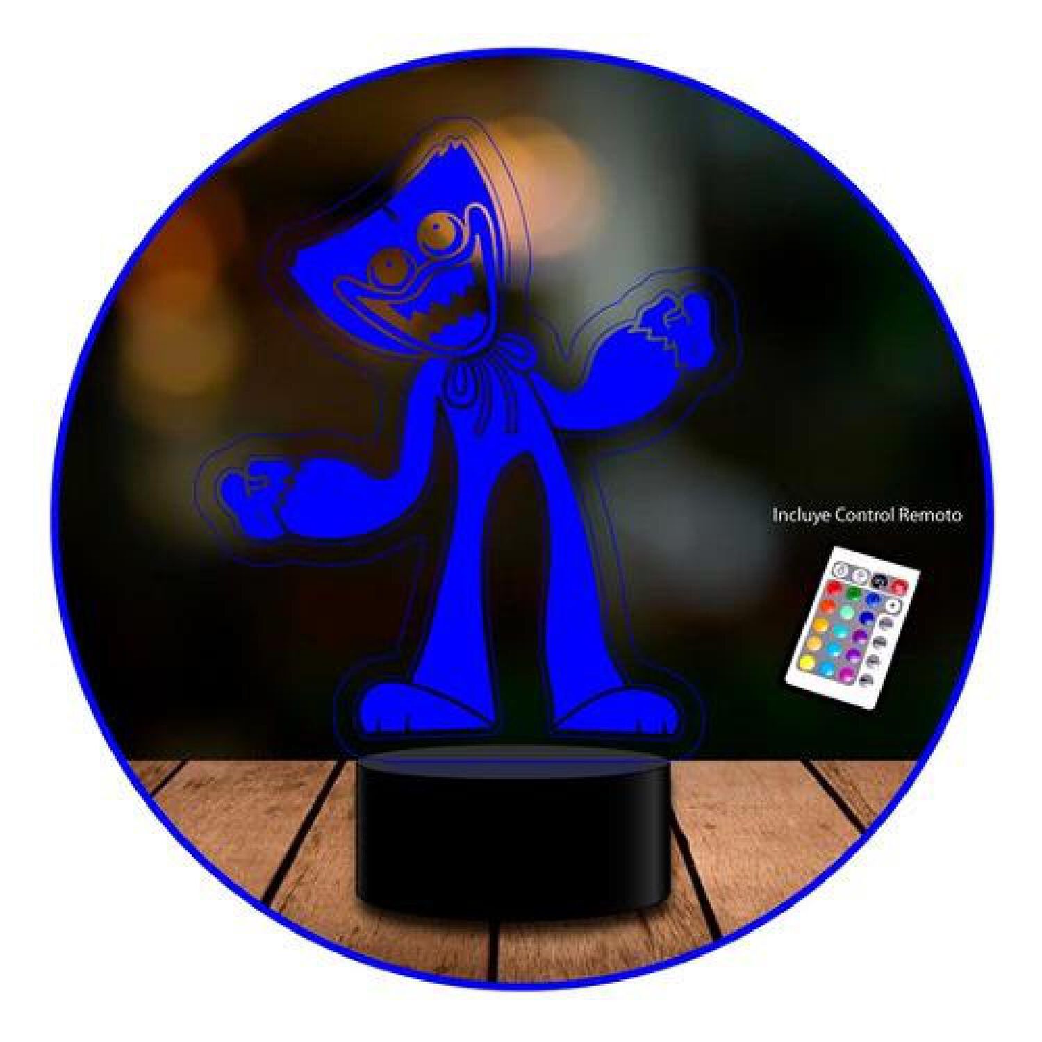 Lampara 3d Huggy Wuggy A Control Remoto 16 Colores image number 0.0