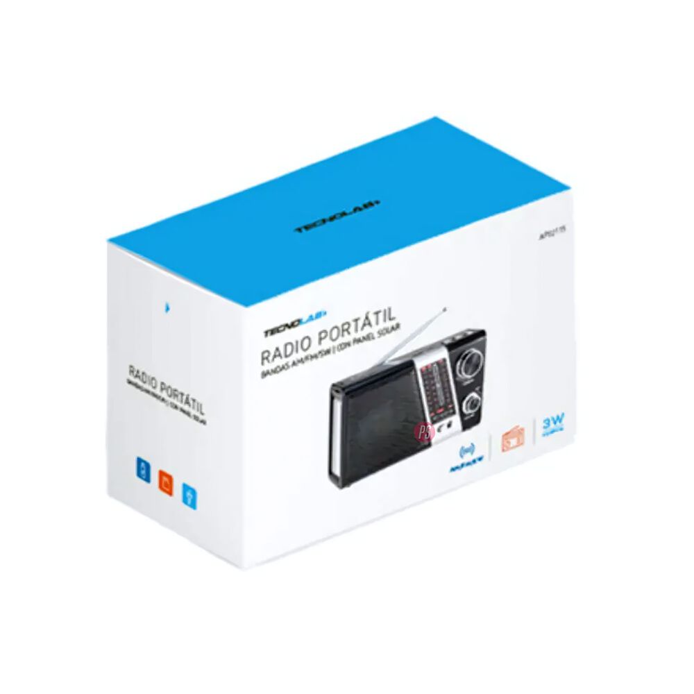 Radio Portátil Amfmsw Con Panel Solar Y Luz- Ps image number 2.0