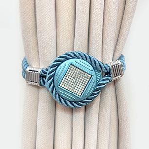 Pack De 02 Sujetadores Magn&eacute;ticos Para Cortinas Joyas Azul Petroleo