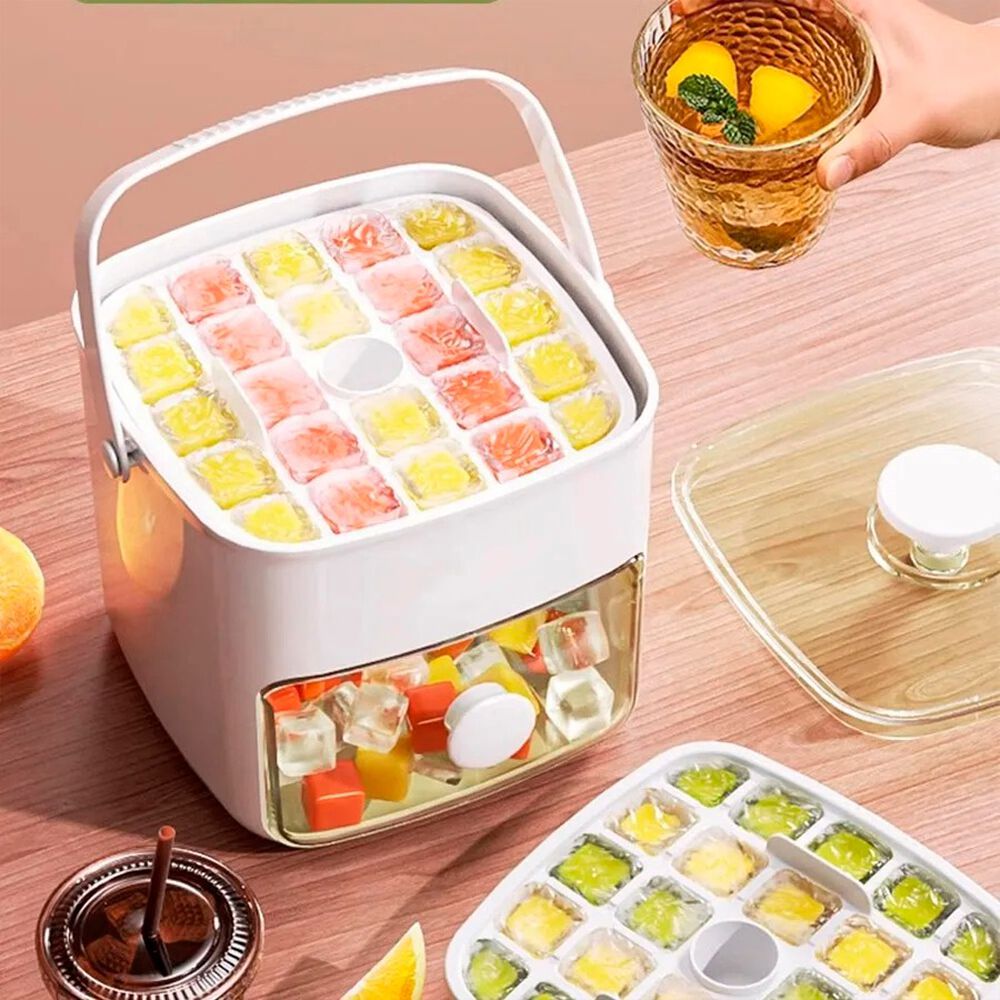 Molde Para Cubitos De Hielo Compartimento Push Bandeja image number 2.0