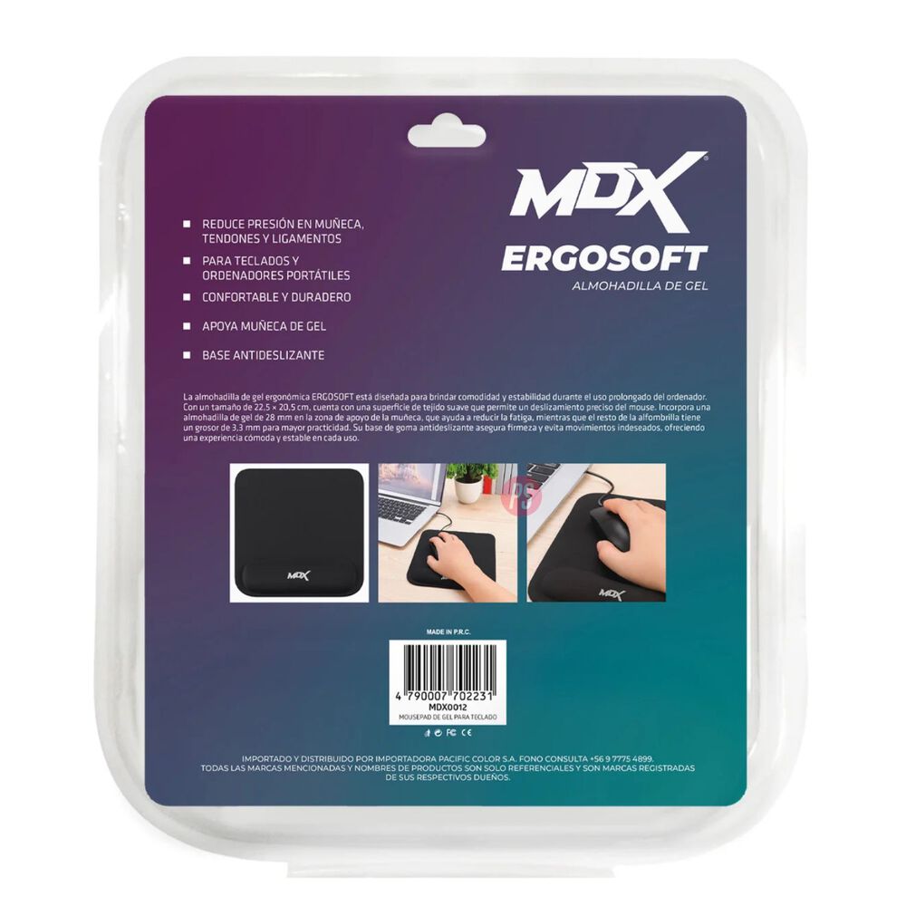 Mousepad Ergonomico Gel Antideslizante Con Apoyo - Ps image number 2.0