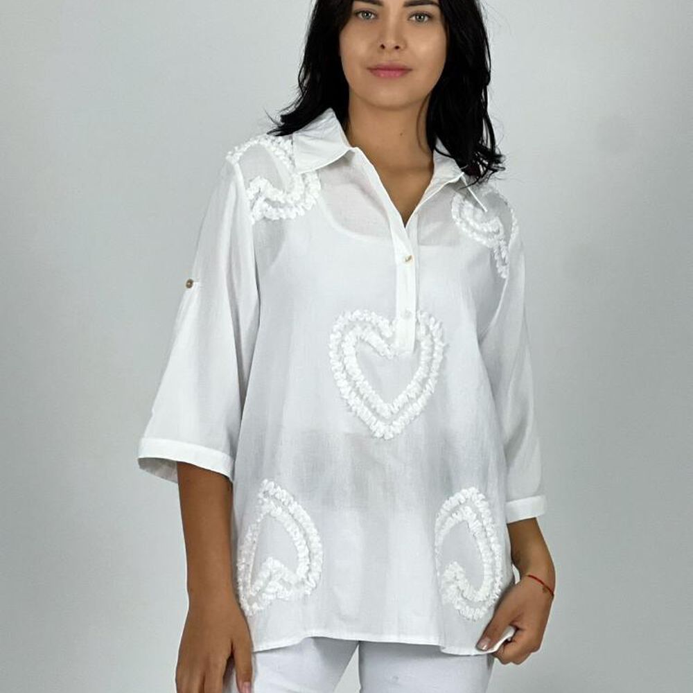 Blusa Viscosa Con Corazones image number 2.0