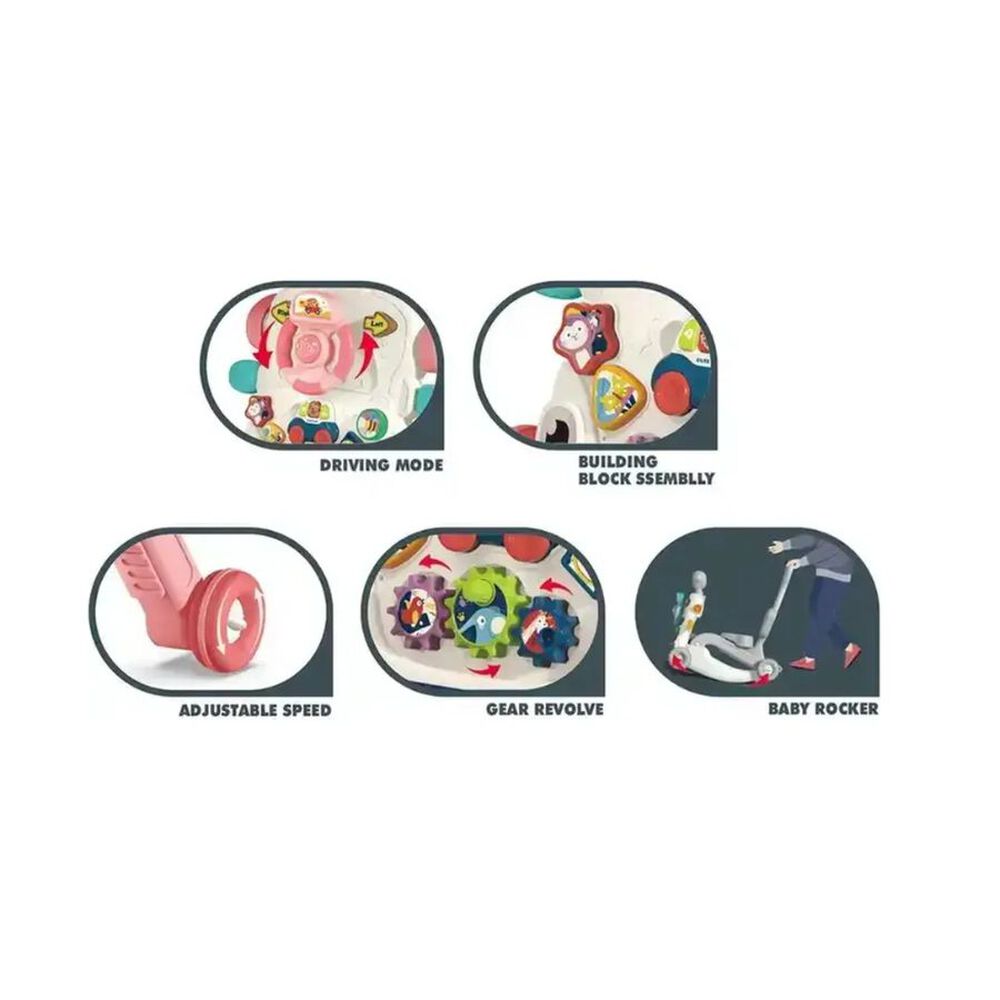 Andador Caminador Beb&eacute; Musical Multifuncional 3 En 1 Rosa image number 2.0