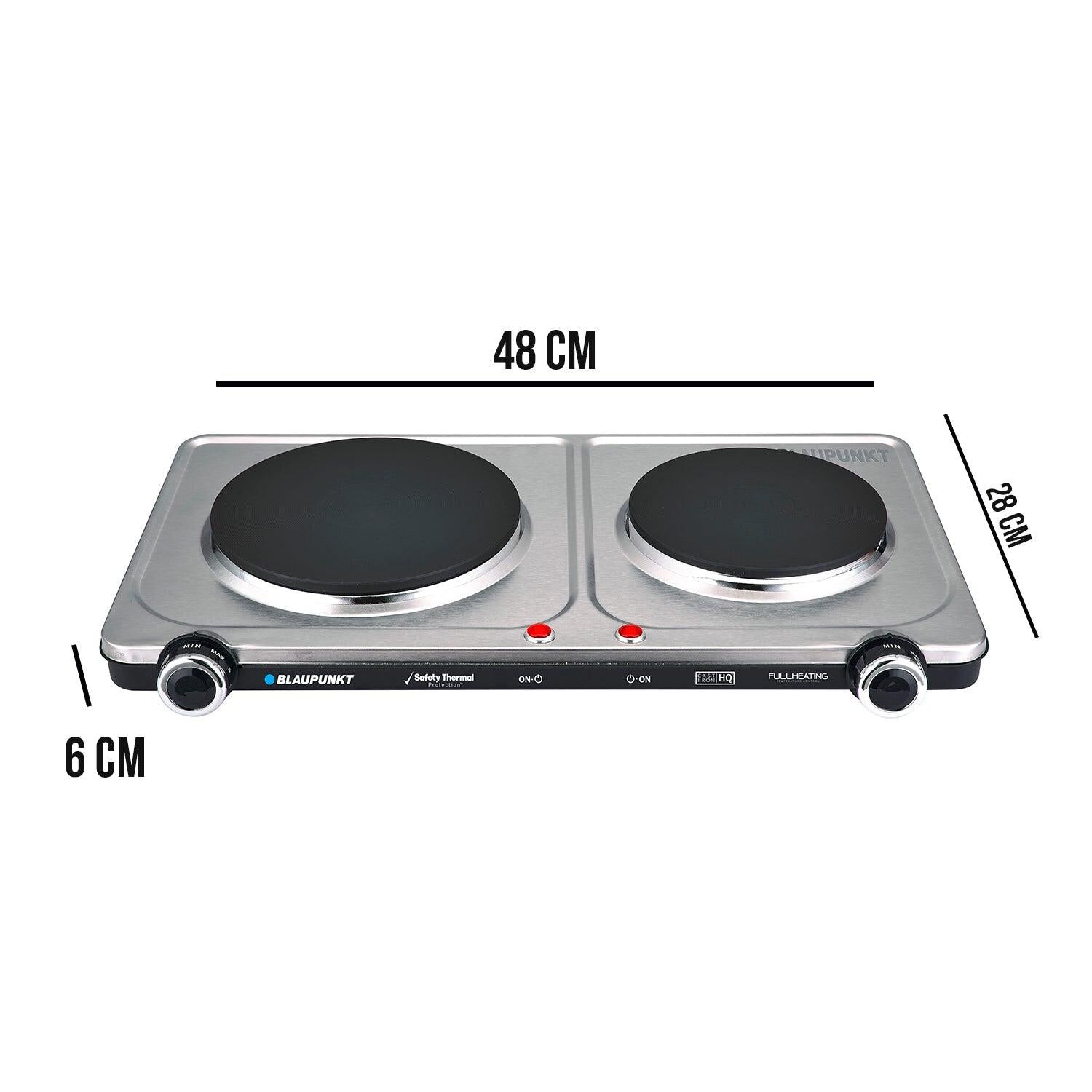 Cocinilla Encimera El&eacute;ctrica 2 Platos Potencia 2200w Marca Blaupunkt image number 6.0
