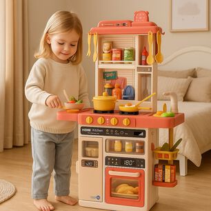 Cocina Infantil Grande 50pcs Con Spray Y Sonidos