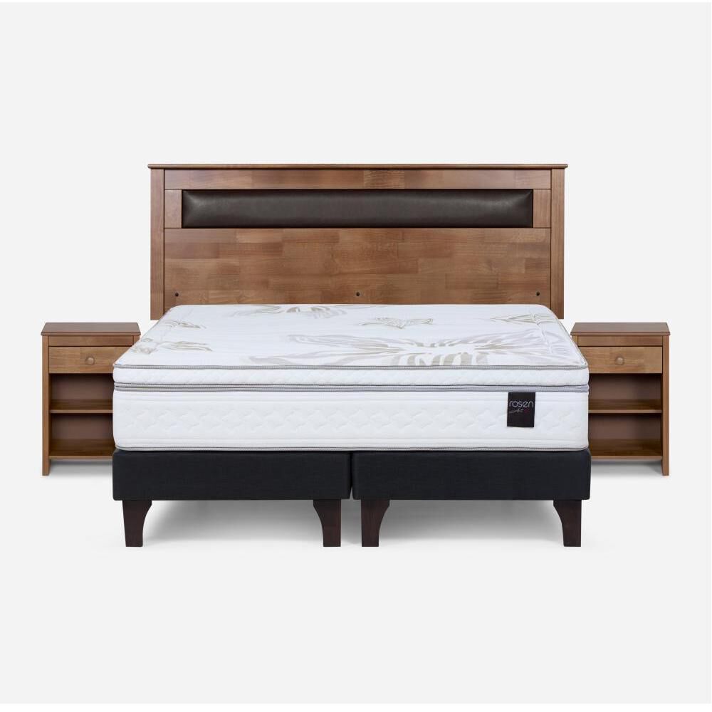 Cama Europea Rosen Art 4 / 2 Plazas / Base Dividida  + Set Maderas Ferrara image number 0.0