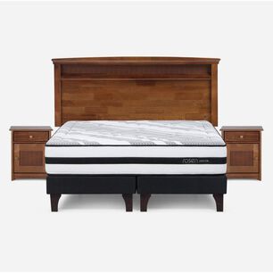 Cama Europea Rosen Driven / 2 Plazas / Base Dividida + Set De Maderas Veneto