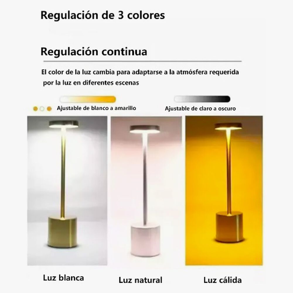 Lampara Led Escritorio Minimalista Dorada image number 2.0