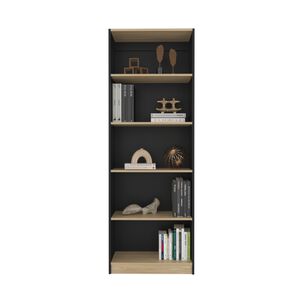 Estante Organizador De Libros 180,6x62,8x29,9 Cm Negro Y Café Claro