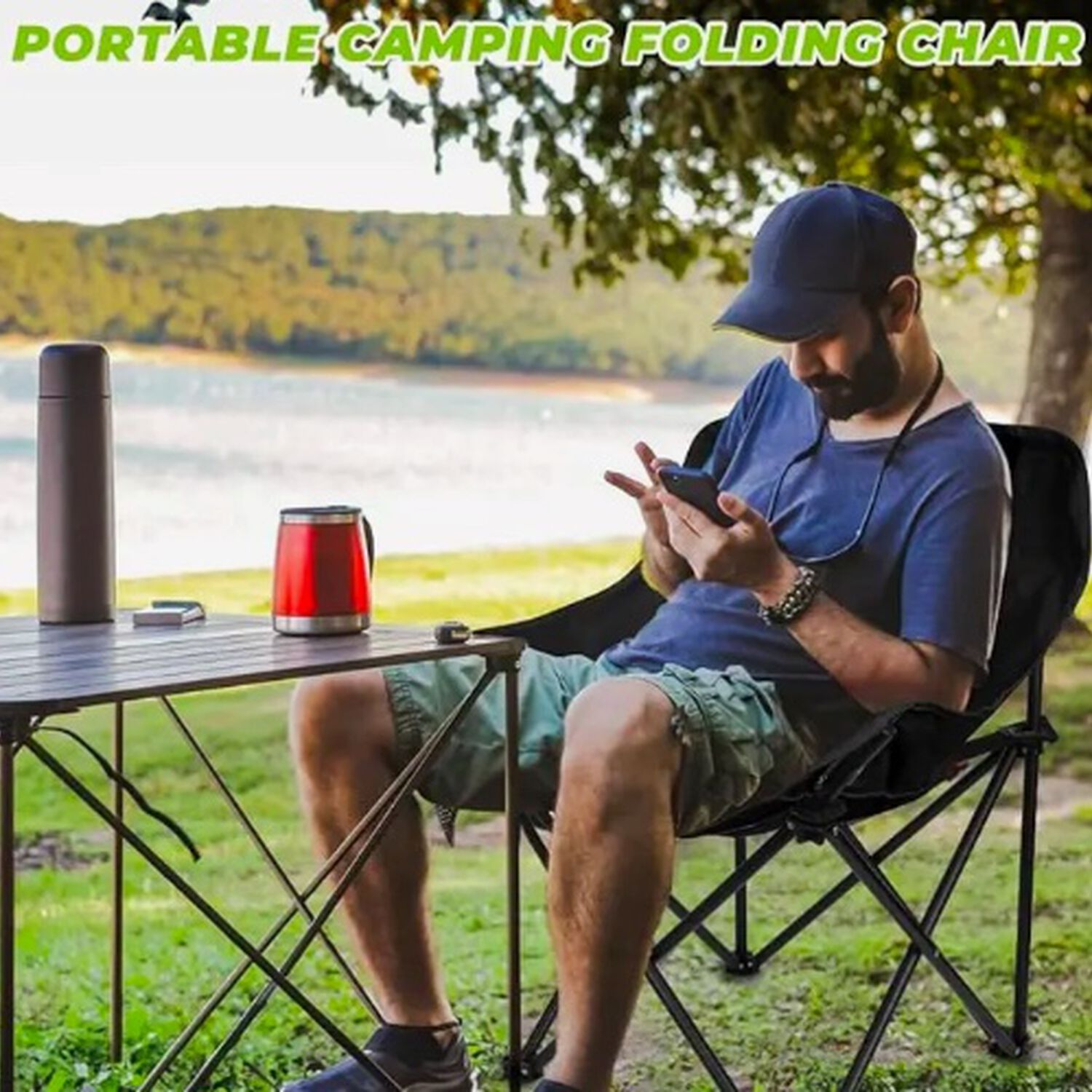 Silla Plegable Camping Negro image number 1.0
