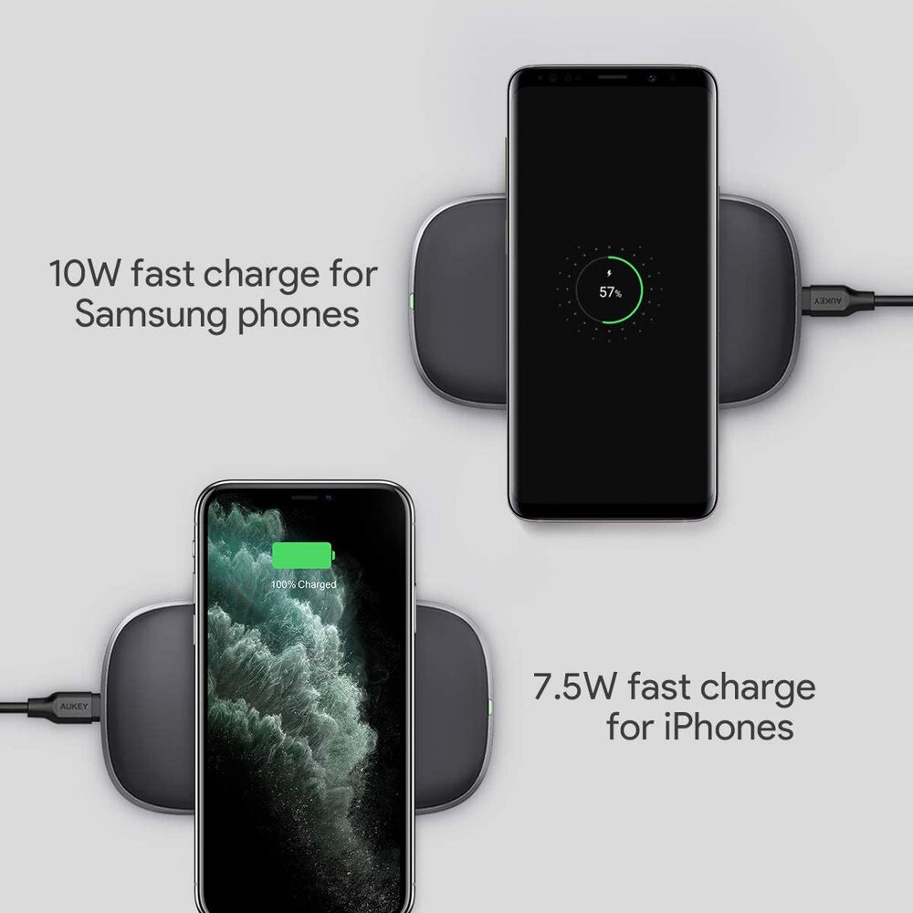 Aukey Cargador Cargador Rápido Inalámbrico Qi 10w Negro - Lc-q7 image number 7.0