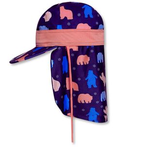 Gorro Para El Sol Con Solapas Protección Uv Niños De 1 A 10 Años Azul Osos