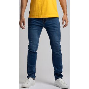 Jeans Tiro Medio Straight Slim Hombre Hummer